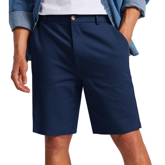 COOFANDY Men's Casual Shorts Classic-Fit 9" Chino Shorts Cotton Stretch Golf Short with 4 Pockets