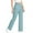 Blue, variant on Jalioing Girls High Waist Trousers Casual Dressy Straight Leg Pants with Pocket Kids Solid School Uniform Pants