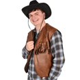 thumbnail image 2 of 4 Pack Beistle Faux Brown Leather Cowboy Vest with Fringe, 2 of 2