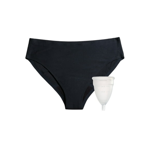 DIVA Reusable Period Underwear - Black Bikini 3XL -4XL + DIVA Cup Model 2