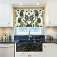 thumbnail image 5 of Yayeee Kitchen Curtains Tier Pair Light Filtering 27"x24" Rod Pocket Short Cafe Window Panel, Navy Flower, 5 of 7