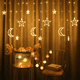 thumbnail image 2 of Cortina de luces LED con estrellas para decoración navideña, decoración exterior, luces de estrellas, diseño de sala de bodas, cadena de luces, 2 of 6