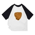 thumbnail image 2 of Boy's and Girl's 3/4 Sleeve Baseball Shirts Loose Fit Raglan Tshirt Summer Casual Round Neck Shirt Kids Colorblock Graphic Tee, 2 of 4