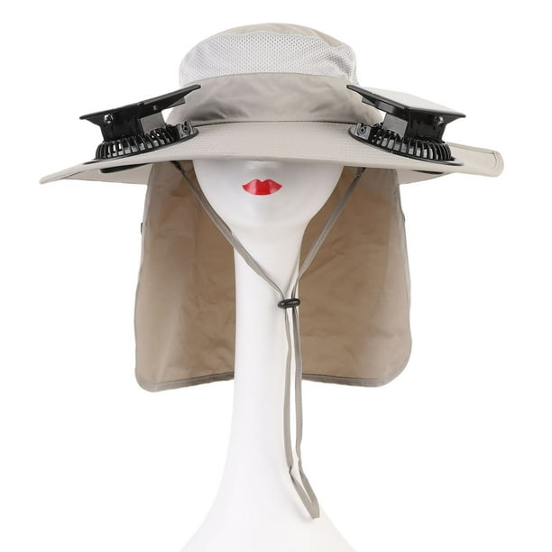Sombrero De Ventilador Solar, Batería Recargable Por USB De 1000 MAh, Sombrero De Sol De Ala Ancha A Prueba De Sol Para Pescar Para Acampar
