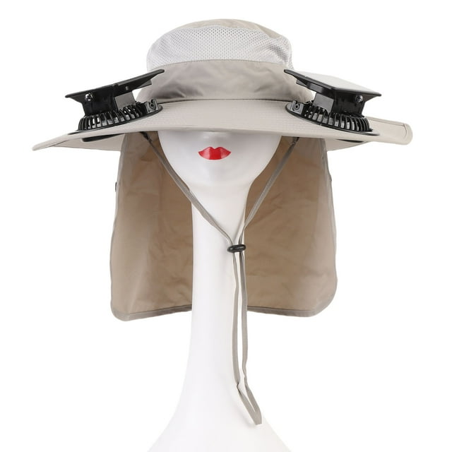 Sombrero De Ventilador Solar, Batería Recargable Por USB De 1000 MAh, Sombrero De Sol De Ala Ancha A Prueba De Sol Para Pescar Para Acampar
