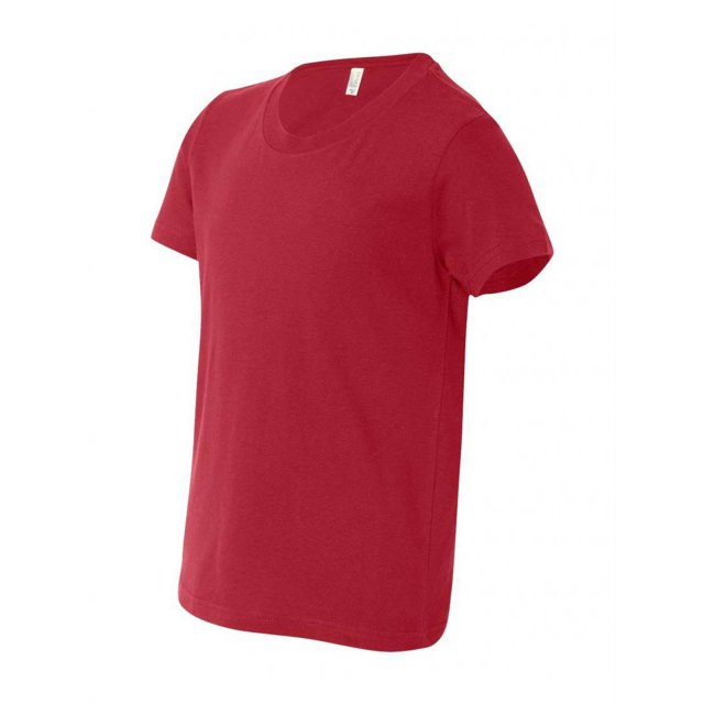 Youth Short Sleeve Crewneck Jersey T-Shirt - Red - Large
