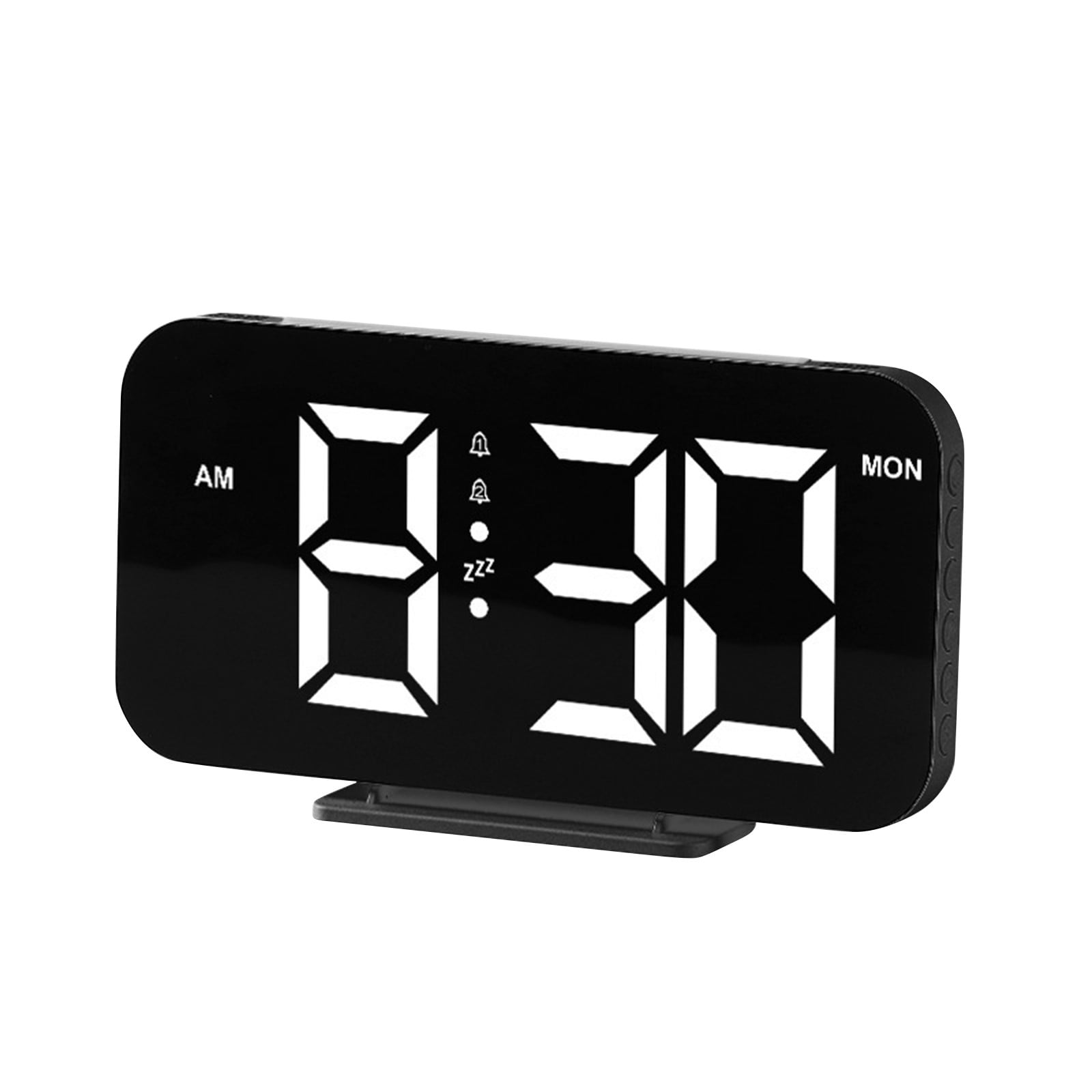 Super Loud Alarm Clock for Heavy Sleepers Adults, 7 Inch Large LED Digital Display, Dimmable RGB Night Light & USB Charger, Black (with RGB Ambient Light)