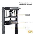 thumbnail image 3 of Prensa Hidráulica 20 Ton Gato De Botella y Placas Estructura Acero Reforzado Rango de Trabajo 30-950 mm Forma en H Herramienta Taller Mecánico Automotriz Uso Rudo Industrial Kingsman negro, 3 of 7