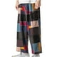 thumbnail image 2 of Pantalones largos para hombre, de lino y algodón, informales, holgados, a cuadros, de gran tamaño, tipo farol, estilo Harlan, de pierna recta, de algodón y lino., 2 of 9