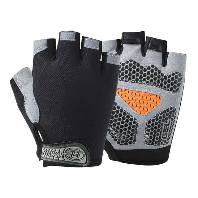 Nsxcdh Gants de Cyclisme Demi-Doigt en Gel Rembourré, Poignet Ajustable Tissu Respirant, Réduit les Vibrations pour Route VTT Randonnée et Mise en Forme, Gants de Vélo Cadeaux pour Femmes et Hommes