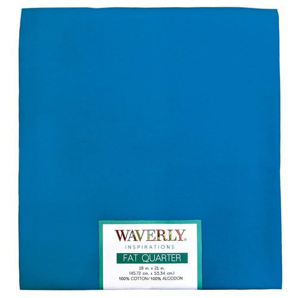 (4 pack) Waverly Inspirations Cotton 18" x 21" Fat Quarter Solid COBALT Print Fabric, 1 Each