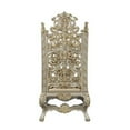 thumbnail image 4 of Benjara Ben 29 Inch Faux Leather Dining Chair, Set of 2, Ornate Carved, Gold, Beige, 4 of 5