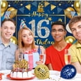 thumbnail image 3 of 16th Birthday Decorations Boys, MMTX 16th Birthday Decorations Kit Include Blue Gold Happy 16th Birthday Banner, Navy Blue Gold Confetti Balloons, 16th Sign Poster Birthday Photo Background, 3 of 7