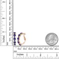 thumbnail image 2 of Gem Stone King 18K Rose Gold Plated Silver Blue Created Sapphire Hoop Earrings for Women (2.86 Cttw, Round 4MM and 1.9MM, Gemstone Birthstone 1 inch Diameter), 2 of 4