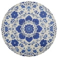 thumbnail image 2 of 15 Inch Round Grid Plate Mats Heat Non-Slip Resistant PVC Placemats for Kitchen Dining Table Decor Blue and White Batik Pattern 1PCS, 2 of 5