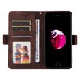 thumbnail image 5 of ELEHOLD For iPhone 8 Plus/7 Plus Leather Wallet Phone Case, Embossed Diamond Folio Flip Cover, Card Holder Cash Slot, Stand Support, Wrist Strap Lanyard -Coffee, 5 of 9