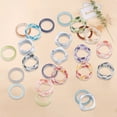 1 Set 3 Styles Resin & Acrylic Finger Rings for Women Mixed Color US ...
