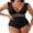 Black, variant on Sociala Womens Ruffled One Piece Swimsiuit Tummy Control Swimsuit