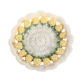 thumbnail image 3 of Posavasos de manta con ramo de flores, tapete de taza de ganchillo, adorno terminado, decoración, artesanía DIY Amarillo, 3 of 9