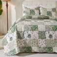 thumbnail image 3 of Evenhug Quilts 3-Piece King Bedding Set Green Patchwork Floral Quilt Set With Shams, 3 of 10