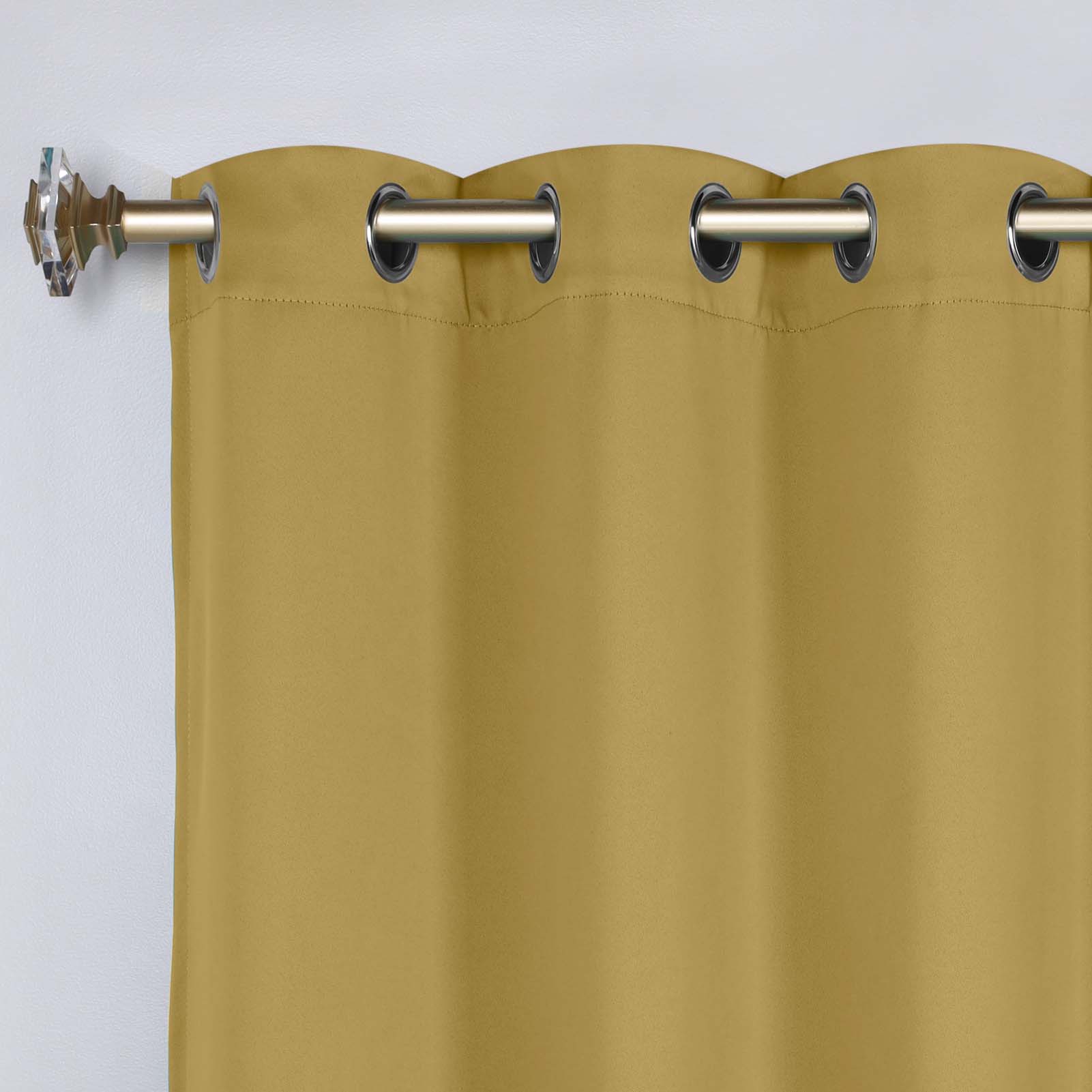 Superior Blackout Solid Light Filtering Grommet Curtain Panel Set, 46" x 84", Yellow Mustard