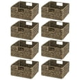 thumbnail image 7 of mDesign Woven Hyacinth Kitchen Basket Organizer with Handles, 8 Pack, Brown Wash, 7 of 7