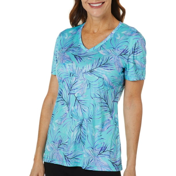 Reel Legends Reel Legends Womens ReelTec Baja Palm Short Sleeve Top