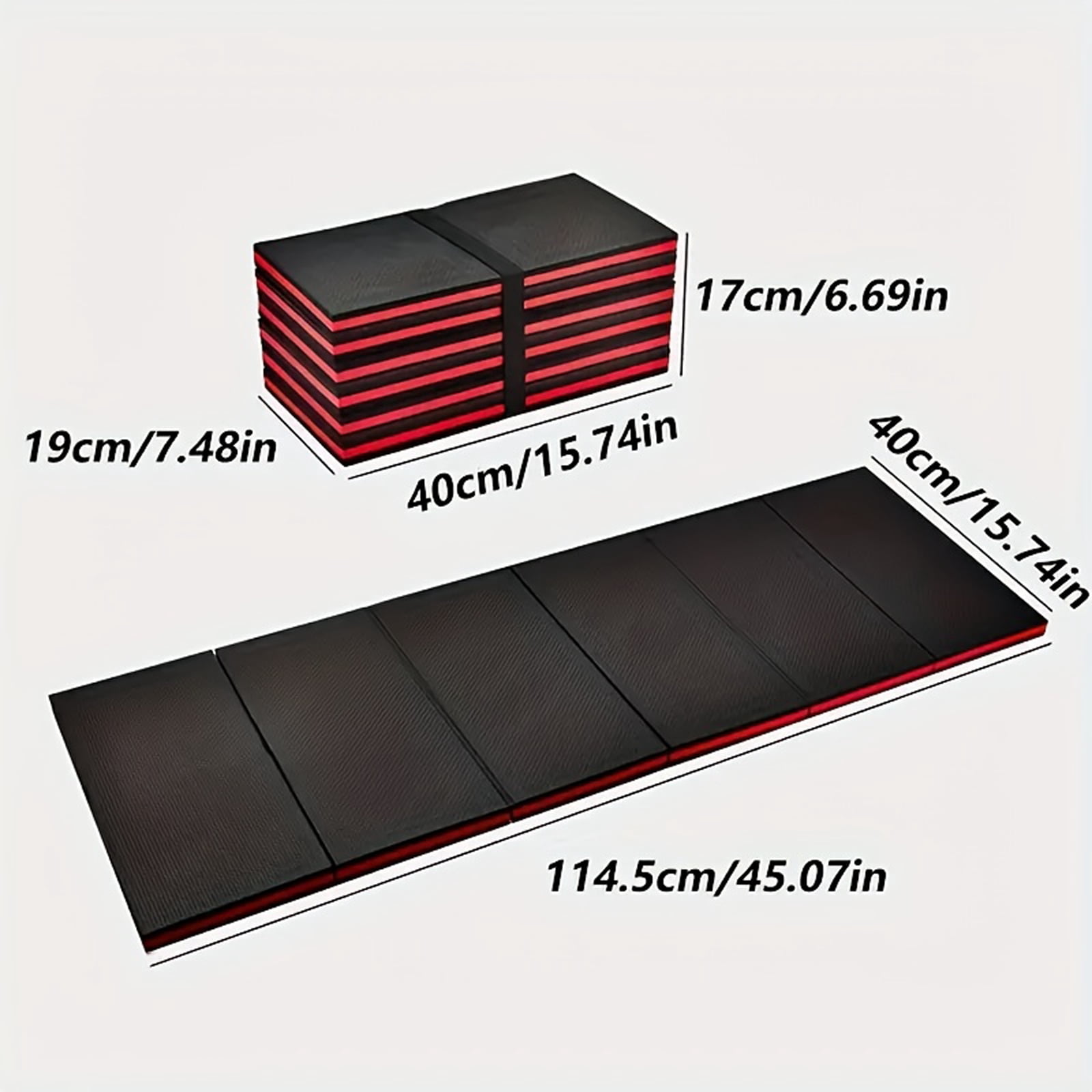 Foldable Gymnastics Mat Extra Thick Tri Folding Exercise Pad High Density Foam Workout Mat for Home Gymnastics Yoga Pilates Martial Arts Tumbling