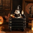 thumbnail image 4 of JHRGJIO Cute Ghost Reading Statue, Wooden Base Fall Figurine Bookshelf Accent, Halloween Decorations Indoor Outdoor Tabletop Home Decor Display Piece Spooky, 4 of 7