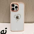 thumbnail image 6 of Clear Diamond Love Heart Case for iPhone 14 Pro Max 6.7-inch,Cute Bling Glitter Rhinestone Plating Camera Lens Protection Shockproof Back Cover Cases for Women Girls(Pink), 6 of 12