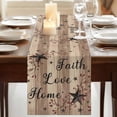thumbnail image 3 of Table Runners 70 Inches Long Dress Scarves, Farmhouse Star Brown Farmhouse Coffee/Dining/Kitchen Table Decor, Holiday Table Runner, Retro Branches Berry Wooden Grain 13x70 Inch, 3 of 9