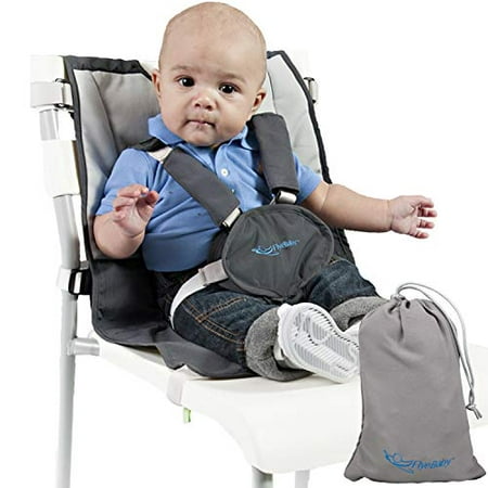 Portable Baby High Chair - Convert Any Chair Into Highchair - Fully Adjustable Infant Hook On Travel Seat w Safety Shoulder Straps and Storage Bag
