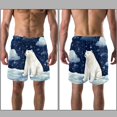 thumbnail image 3 of luoweisi Men's Beach Shorts Quick Dry Swim Trunks with Mesh Lining Galaxy Polar Bear 2XL, 3 of 5