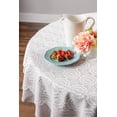 thumbnail image 2 of White Floral Polyester Lace Tablecloth 63 Round, 2 of 4