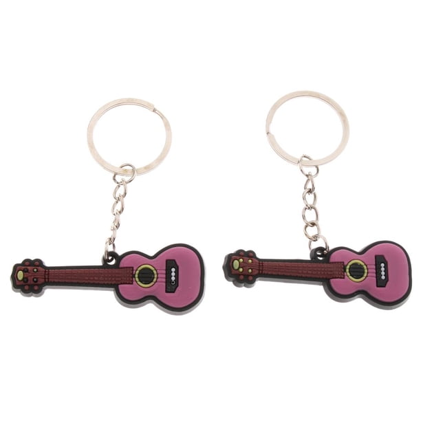 Llavero 2x Llavero Colgante Hugo Multicolor ukelele 6cm Mini llavero de instrumento musical