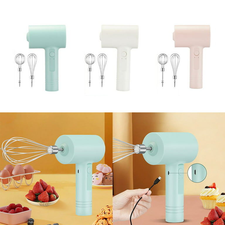 Lihuzmd Handheld Electric Mixer,Electric Whisk Household Electric Small  Whipped Egg and Cream Mixer for Food Beater, Egg, Cakes, Batters,Pink