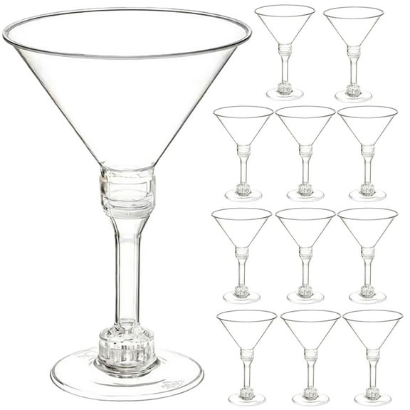 HONMEET Plastic Cocktail Cups, Transparent Party Drinkware, , 15 Pack for Events and Gatherings