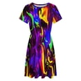 thumbnail image 4 of Rave Rainbow of Glow Stick Fire Sundress Short Sleeve Dress Summer Women Clothes Dress for Women Dresses, 4 of 7