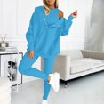 thumbnail image 6 of Hueook 2 Piece Sets For Women Dressy Women Sweat Suit Hoodie And Leggings Casual And Comfortable Sweatshirt 3 Piece Suit Sky Blue XL, 6 of 6