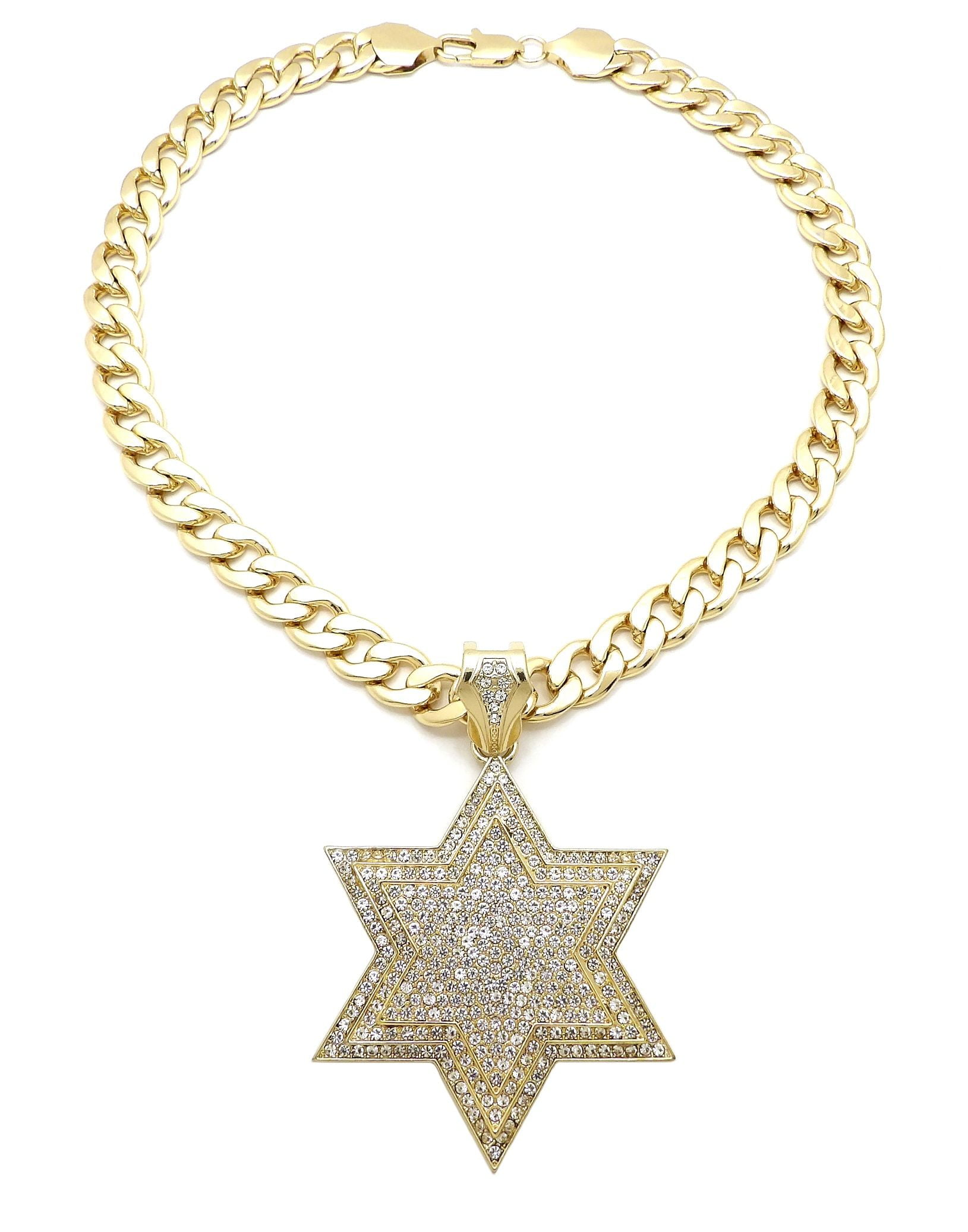 NYFASHION101 Stone Stud Layered Star Large Pendant for Necklace 