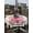 Pink, variant on Outdoor Tablecloth with Umbrella Hole and Zipper, Valentine's Day Round Table Cloth 54 Inch Waterproof Tablecloth, Rustic Pink Love Hearts Bottle Burlap Picnic Table Cover for Patio Camping