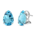 thumbnail image 2 of Galaxy Gold 14K Solid Gold 10 Carat Natural Blue Topaz Earrings for Women - White Gold Fine Jewelry, 2 of 4