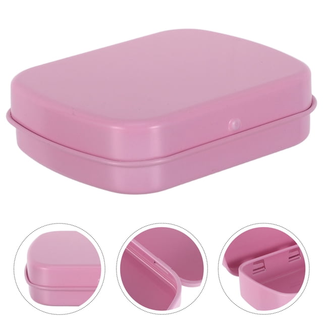 IDEANATEGRATE 12Ud Estuche Rectangular De Hojalata Rosa Con Bisagra Para Guardar Joyas Y Objetos Pequeños