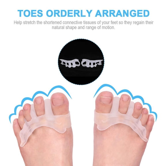 FAGINEY Gel Toe Separators Silicone Toe Spacers, Hammer Toe Straightener Spreaders, Overlapping Toe Corrector Toe Alignment for Bunion for Women Men Night and Day Use,Toe Stretchers