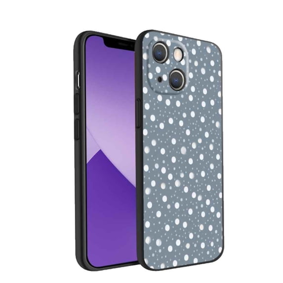 Compatible with iPhone 14 Phone Case, white-dots-0-3 Case Men Women, Flexible Silicone Shockproof Case for iPhone 14
