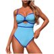 thumbnail image 1 of Traje de baño de una pieza para mujer, conjunto de bikini para mujer, traje de baño cómodo de tirantes de color liso para mujer, traje de baño de nailon para mujer, 1 of 3