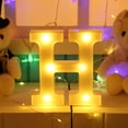 thumbnail image 2 of Eyfqtcs 3D 26 Letras Alfabeto Led Marquee Sign Light Interior Wall Hang Night Lamp (H, 2 of 7