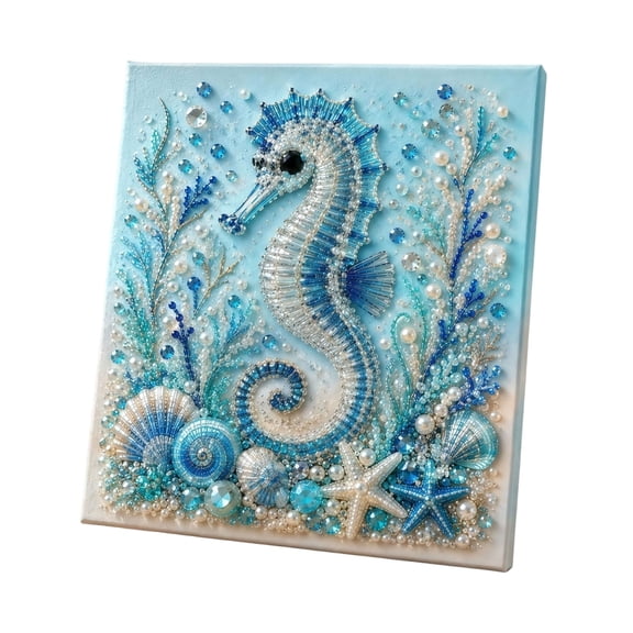 Ledyu Themed Pearl Art DIY Set 3D Sparkling Pearl Painting Craft Set for Adults And Adolescents DIY And Sea View Wall Decoration Beginner Friendly Craft Gifts (A)