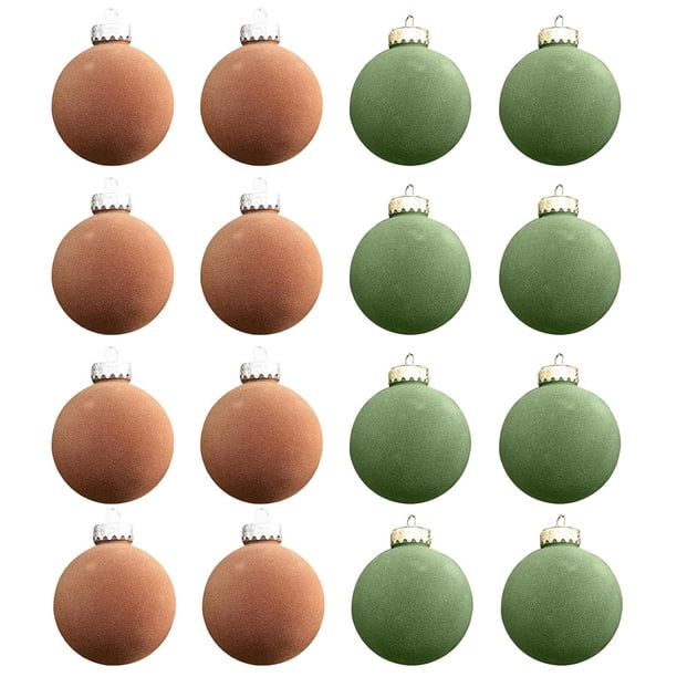 Xihbxyly Bolas de Navidad Flocadas, Elegantes Adornos Marrones, Textura Flocada Retro, Fáciles de Colgar, Decoración Versátil para El Hogar, Festivales Navideños, Tamaño de 6 Cm, 15 Unidades