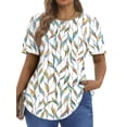 thumbnail image 2 of Fantaslook Blouses for Women Pleated Short Sleeve Tunic Tops Dressy Casual Summer Shirts, 2 of 10